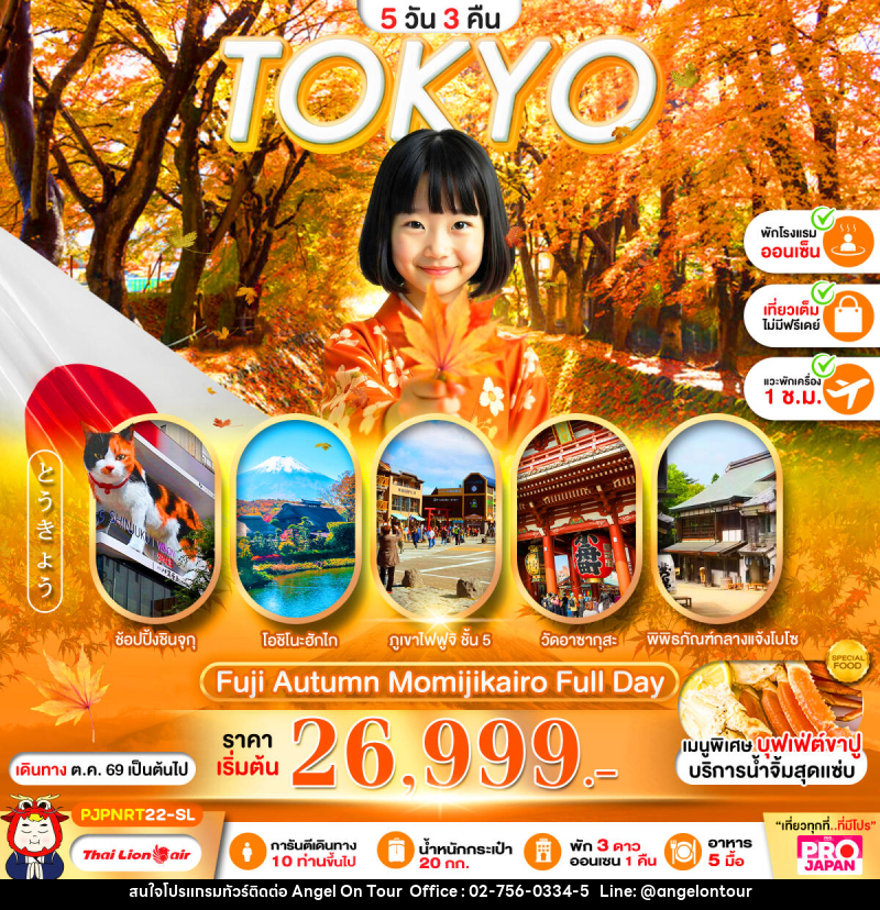 ทัวร์ญี่ปุ่น PRO TOKYO FUJI AUTUMN MOMIJIKAIRO FULL DAY - บริษัท แองเจิลออนทัวร์ จำกัด