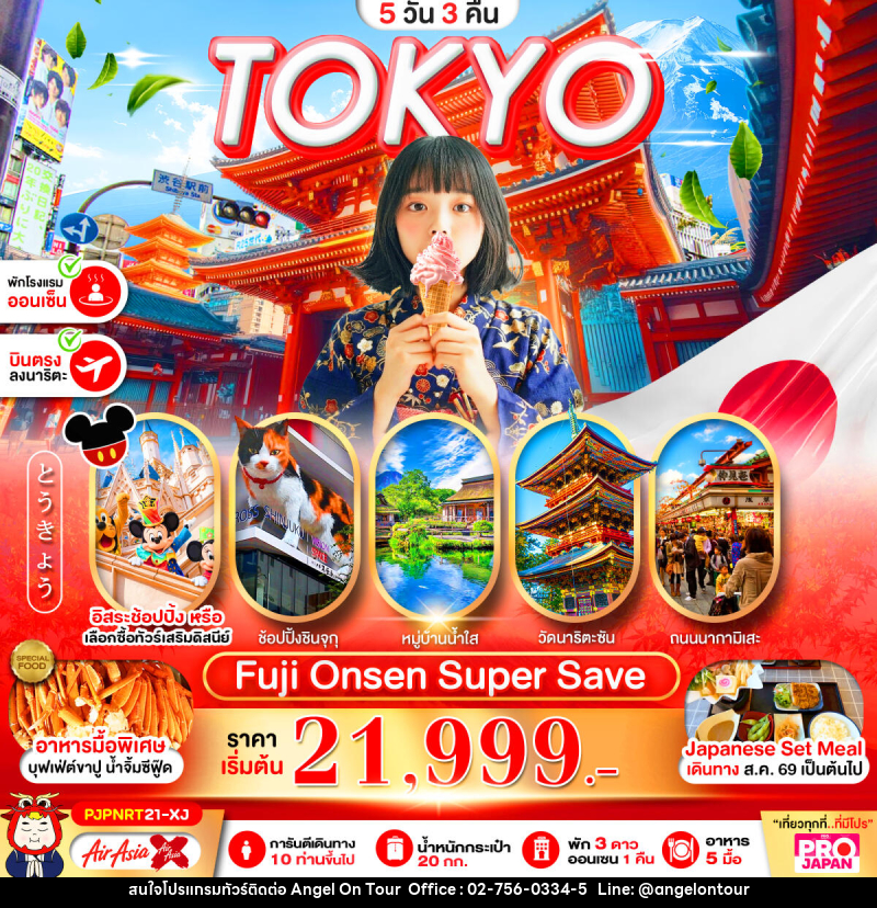 ทัวร์ญี่ปุ่น PRO TOKYO FUJI ONSEN SUPER SAVE FREE DAY - บริษัท แองเจิลออนทัวร์ จำกัด