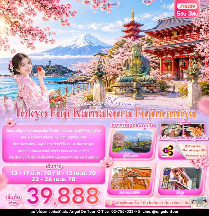 ทัวร์ญี่ปุ่น Cherry Blossom Tokyo Fuji Kamakura Fujinomiya - บริษัท แองเจิลออนทัวร์ จำกัด