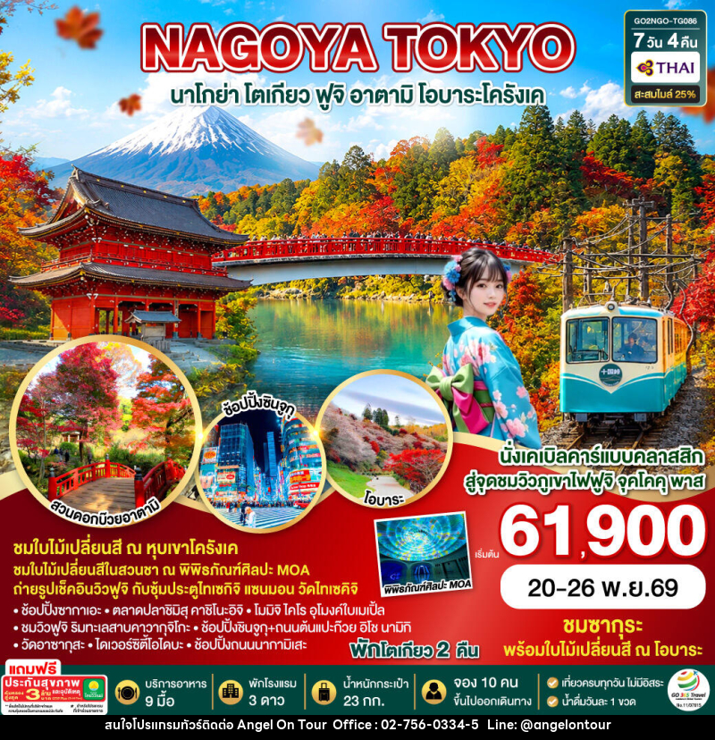 ทัวร์ญี่ปุ่น OBARA KORANKEI ATAMI TOKYO AUTUMN - บริษัท แองเจิลออนทัวร์ จำกัด