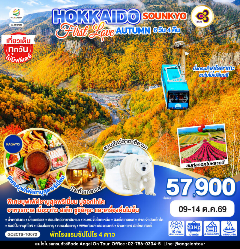 ทัวร์ญี่ปุ่น HOKKAIDO SOUNKYO First Love AUTUMN - บริษัท แองเจิลออนทัวร์ จำกัด