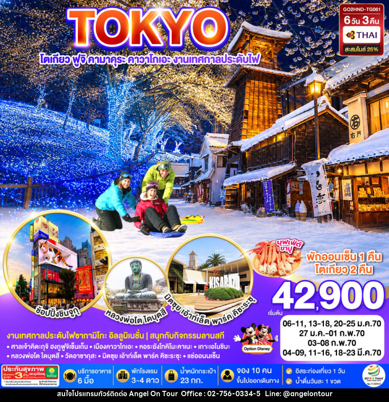 ทัวร์ญี่ปุ่น TOKYO FUJI SKI KAMAKURA KAWAGOE - บริษัท แองเจิลออนทัวร์ จำกัด ทัวร์ญี่ปุ่น TOKYO FUJI SKI KAMAKURA KAWAGOE - บริษัท แองเจิลออนทัวร์ จำกัด