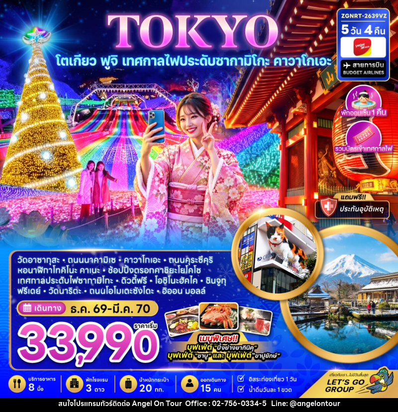 ทัวร์ญี่ปุ่น โตเกียว ฟูจิ เทศกาลไฟประดับซากามิโกะ คาวาโกเอะ - บริษัท แองเจิลออนทัวร์ จำกัด