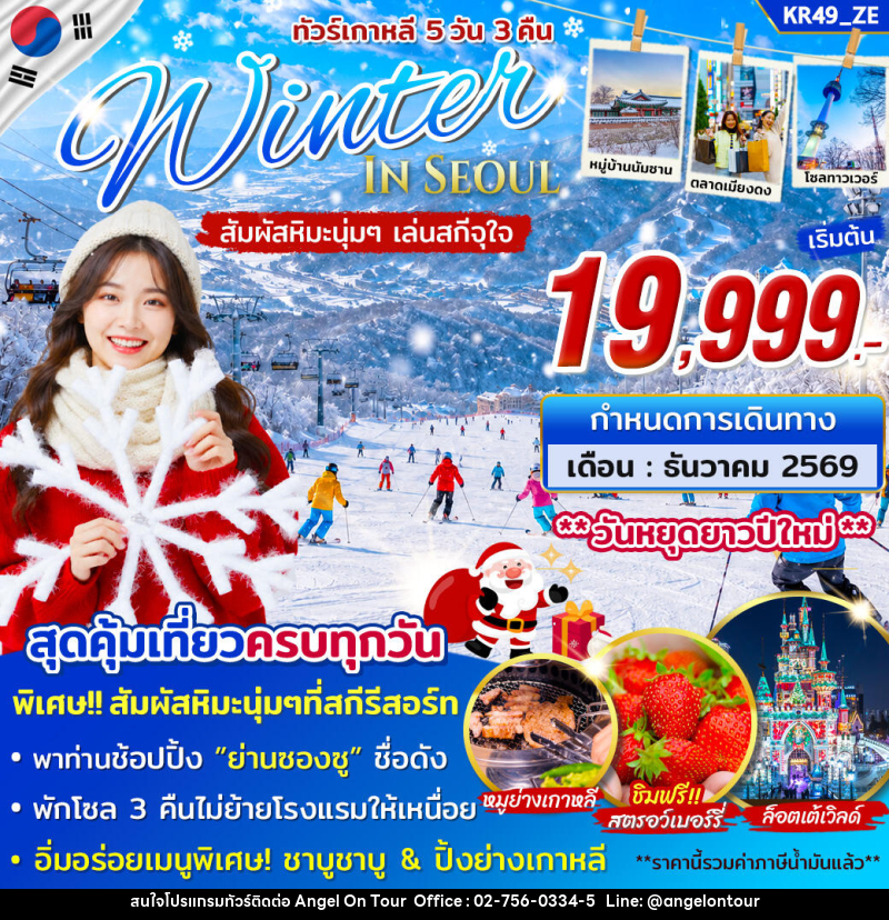 ทัวร์เกาหลี WINTER IN SEOUL - บริษัท แองเจิลออนทัวร์ จำกัด
