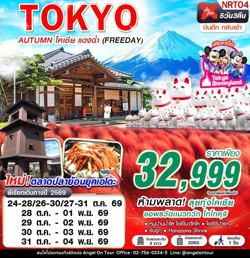 ทัวร์ญี่ปุ่น TOKYO AUTUMN โคเชีย แดงฉ่ำ (FREEDAY) - บริษัท แองเจิลออนทัวร์ จำกัด