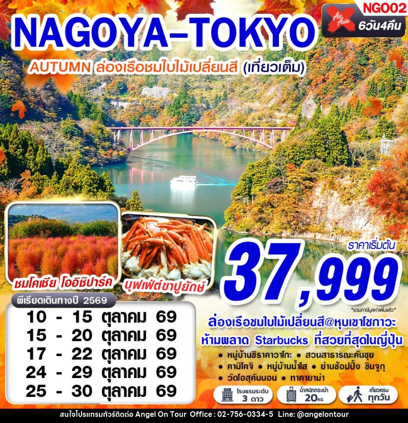 ทัวร์ญี่ปุ่น NAGOYA-TOKYO AUTUMN เที่ยวเต็มอิ่ม (เที่ยวเต็ม) - บริษัท แองเจิลออนทัวร์ จำกัด