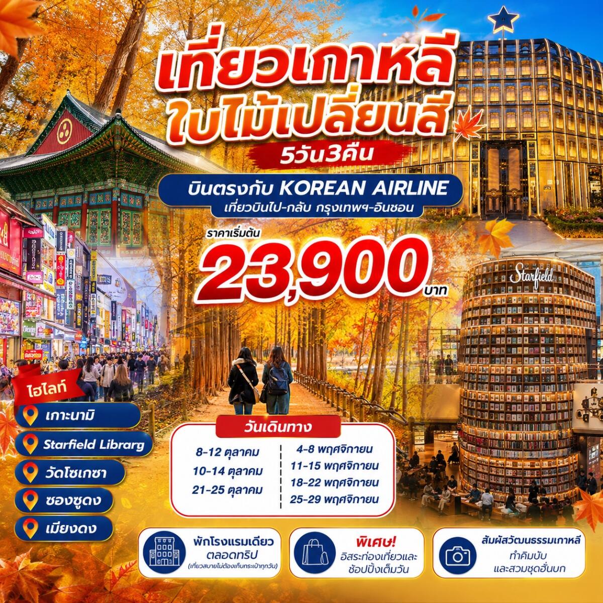ทัวร์เกาหลี ชมใบไม้เปลี่ยนสี - บริษัท แองเจิลออนทัวร์ จำกัด