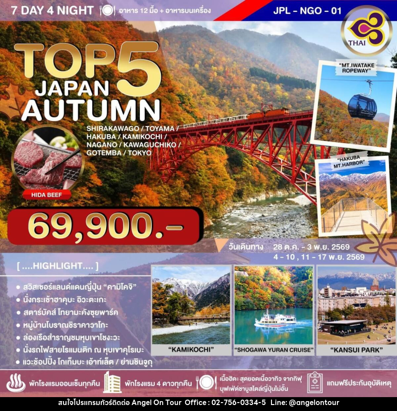 ทัวร์ญี่ปุ่น TOP 5 JAPAN AUTUMN - บริษัท แองเจิลออนทัวร์ จำกัด