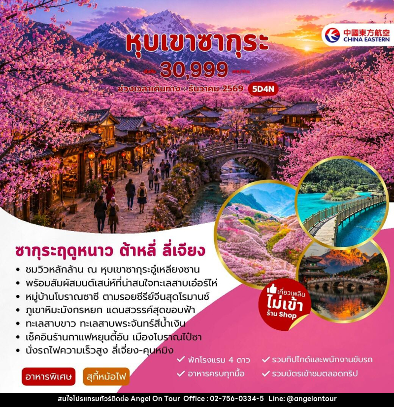 ทัวร์จีน หุบเขาซากุระ ต้าหลี่ ลี่เจียง - บริษัท แองเจิลออนทัวร์ จำกัด ทัวร์จีน หุบเขาซากุระ ต้าหลี่ ลี่เจียง - บริษัท แองเจิลออนทัวร์ จำกัด