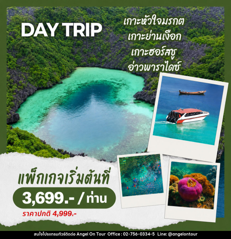 แพ็คเกจทัวร์ระนอง พม่า DAY TRIP ดำน้ำ 4 เกาะ - บริษัท แองเจิลออนทัวร์ จำกัด