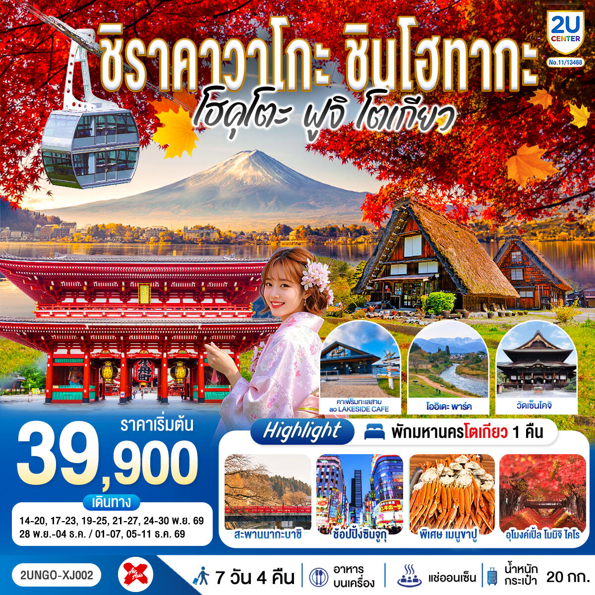 ทัวร์ญี่ปุ่น ชิราคาวาโกะ ชินโฮทากะ โฮคุโตะ  ฟูจิ โตเกียว - บริษัท แองเจิลออนทัวร์ จำกัด
