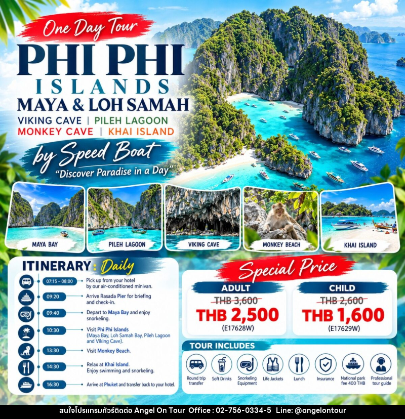 พังงา ภูเก็ต PHI PHI ISLANDS - บริษัท แองเจิลออนทัวร์ จำกัด