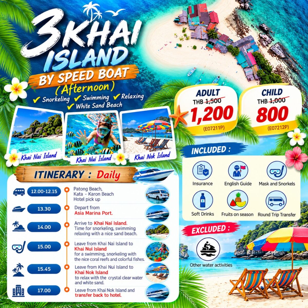 AFTERNOON TOUR 3 KHAI ISLANDS BY SPEED BOAT - บริษัท แองเจิลออนทัวร์ จำกัด